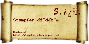 Stampfer Ádám névjegykártya